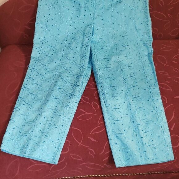 Bamboo Traders Blue Metallic Designer Capris - Picture 3 of 8